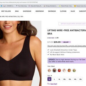 SheCurve Seamless Black Wireless Comfort Bra